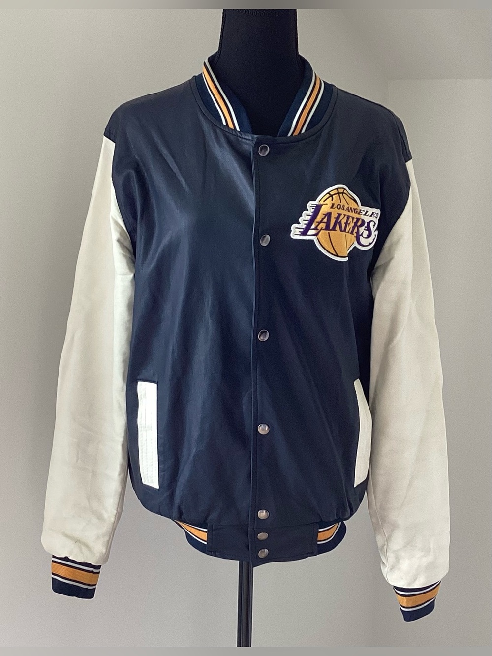 Los Angeles Lakers Varsity Jacket Retro‎ faux leather Streetwear women's Medium